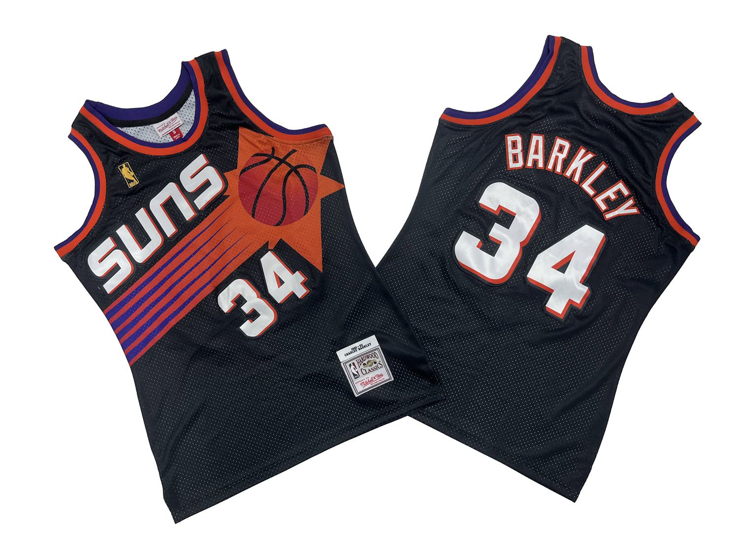 Men Phoenix Suns #34 Barkley Black Throwback NBA Jersey->phoenix suns->NBA Jersey